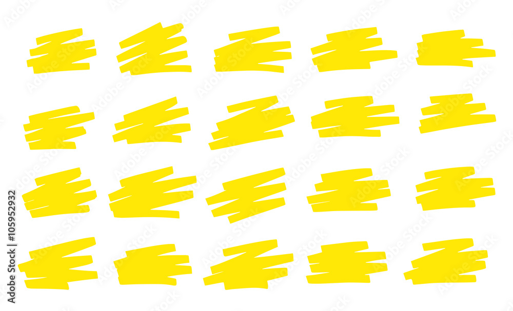 Gribouillis Jaune Surligneur - Yellow Scribbles Marker pen