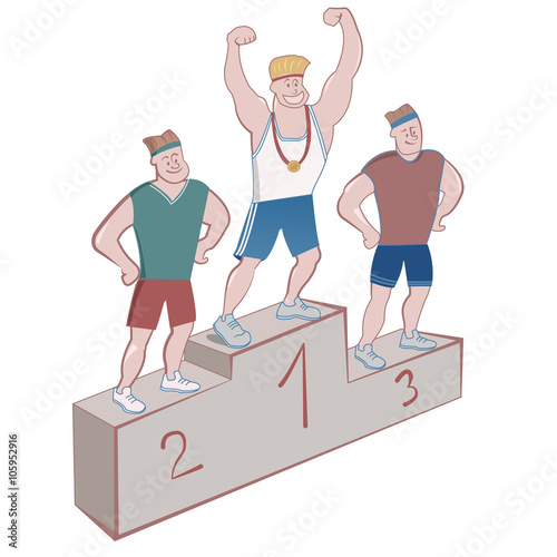 Winner on a podium stand