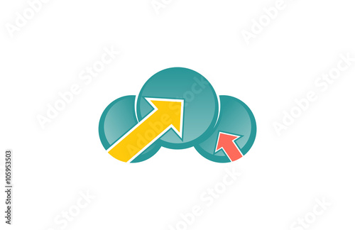 circle shape arrow up business cloud logo