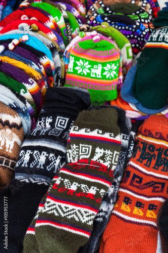 hats and socks in street market