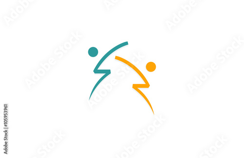 sport human icon vector logo
