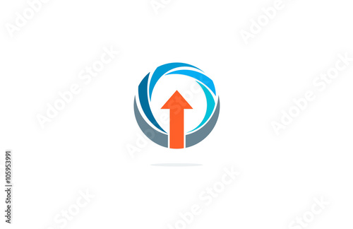 swirl arrow up power business logo