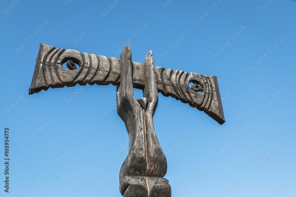 Sculpture de bois à Rillieu-La-Pape