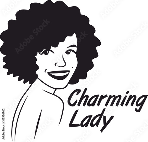 charming lady logo black