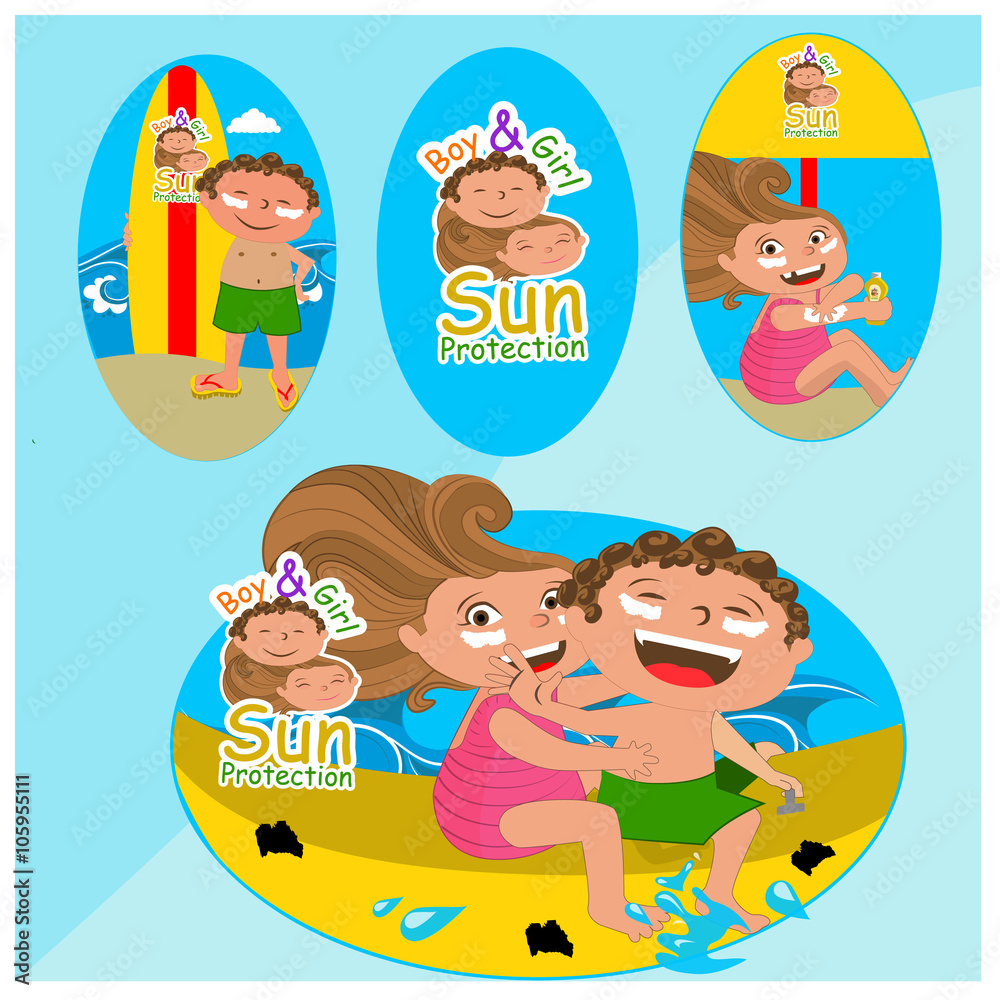 Obraz premium Calcomanías para protector solar