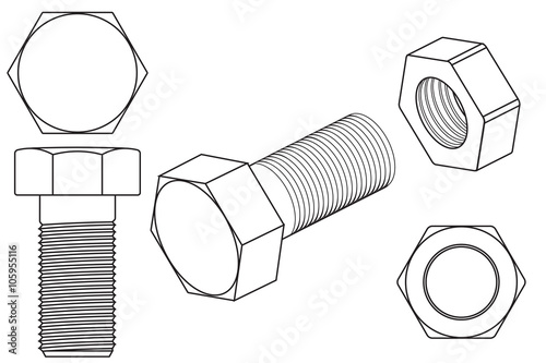 Screw and nut outline
