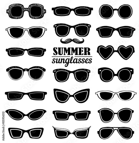 Summer sunglasses vector set