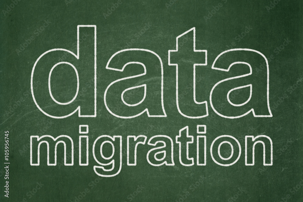 Obraz premium Information concept: Data Migration on chalkboard background