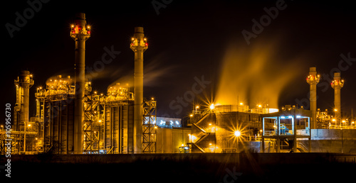 Twilight photo of power plant - factory