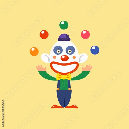 Joyful Clown Juggling