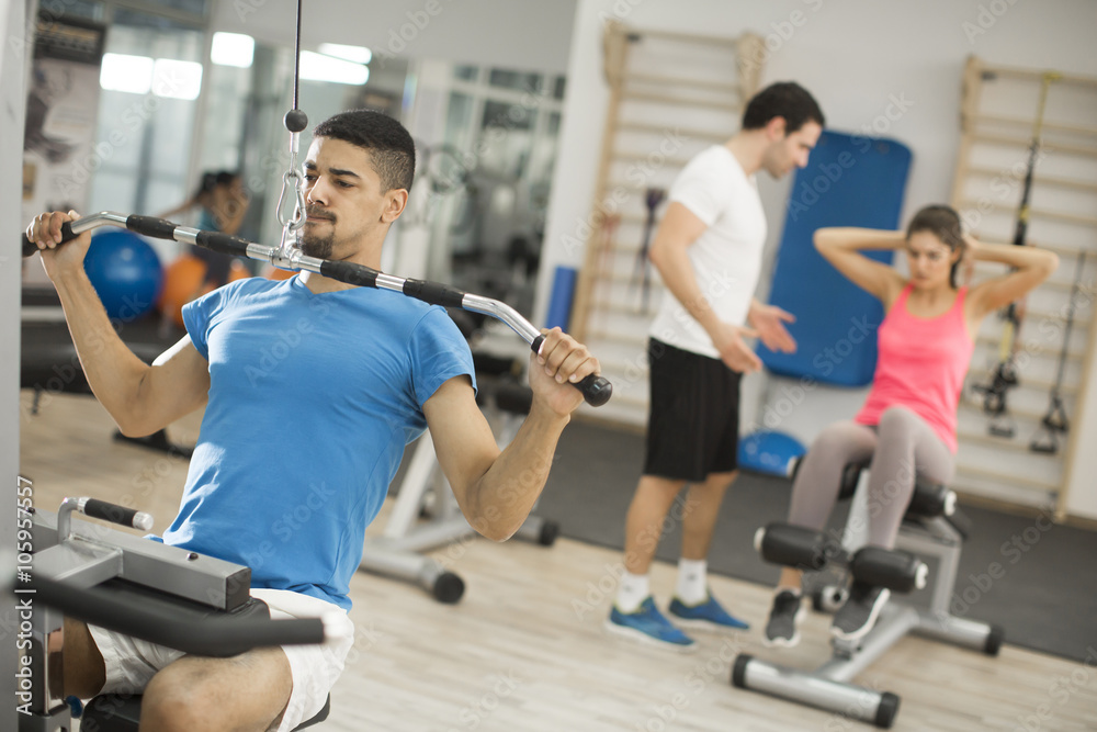 Man training in the gym Man training in the gym