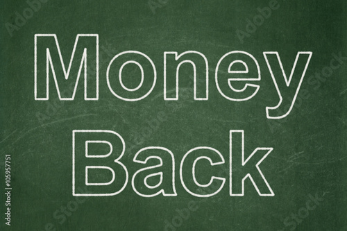 Business concept: Money Back on chalkboard background