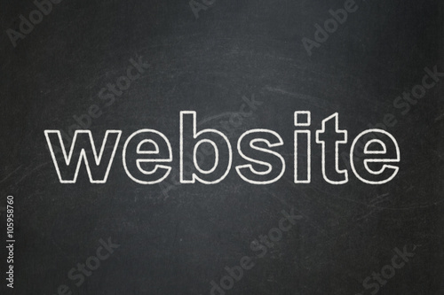 Web development concept: Website on chalkboard background