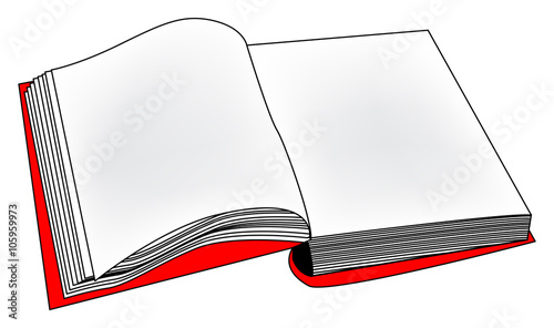 Open book vector clipart, symbol, icon  design. Illustration isolated on white background.
