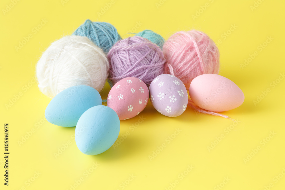 Pastel and colored Easter eggs Pastel and colored Easter eggs