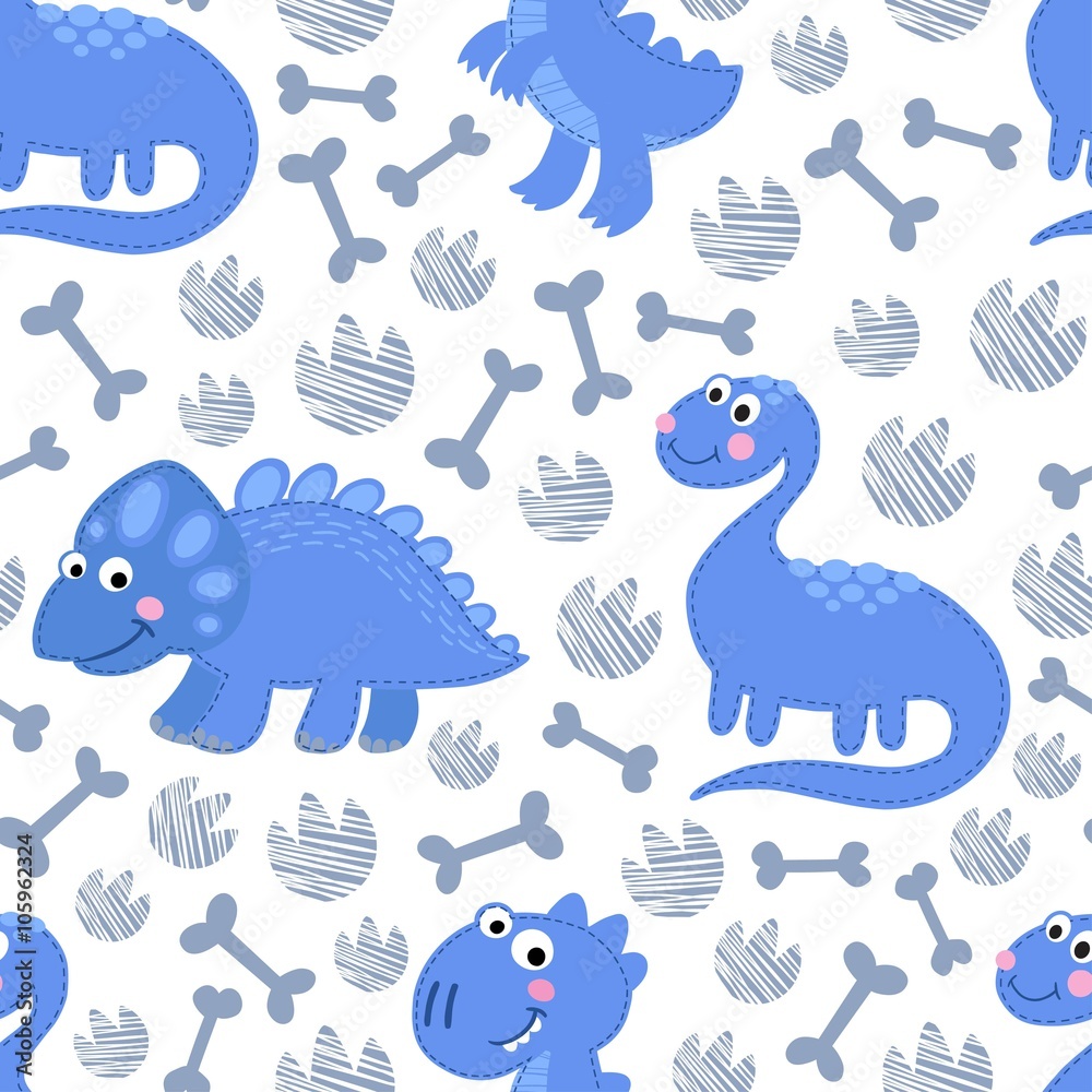 Naklejka premium Dinosaur Rex vector seamless pattern.