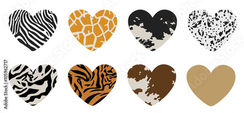 Shape of hearts, painted under animal skins