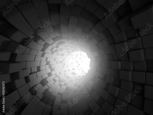 Abstract Tunnel Dark 3d Background