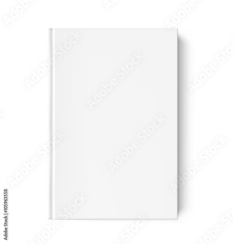 Blank cover book isolated on white background. Vector illustration.