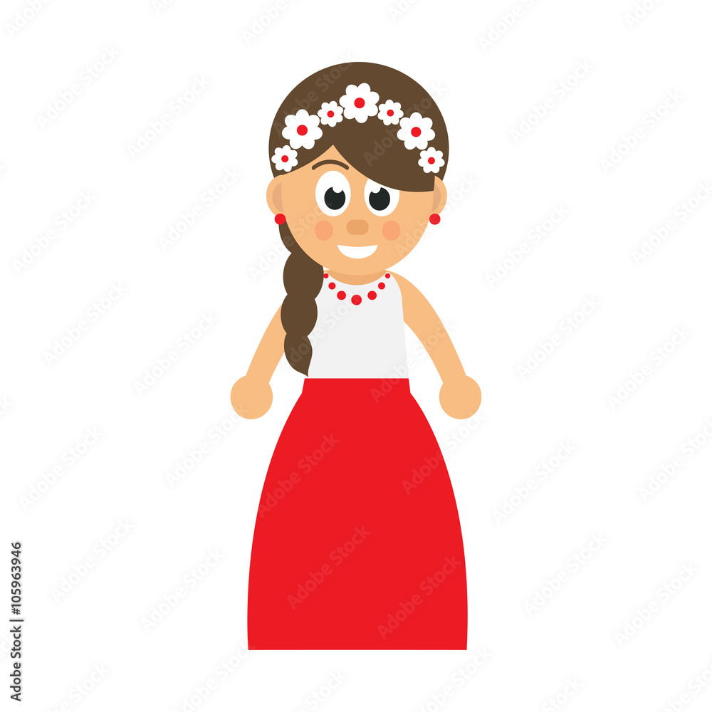 cartoon girl in red skirt vector cartoon girl in red skirt vector
