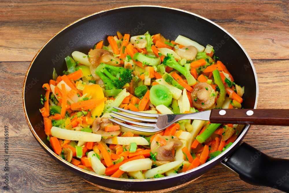 Steamed Vegetables Potatoes, Carrots, Onion and Mushrooms Steamed Vegetables Potatoes, Carrots, Onion and Mushrooms