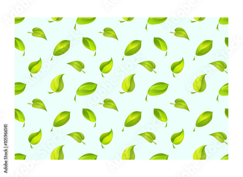 Seamless pattern with fresh green leaves