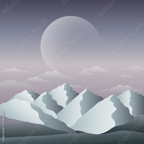 Fantasy landscape with mountains