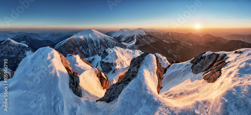 Winter mountain in Slovakia, panorama photo