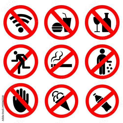 Prohibitory signs.