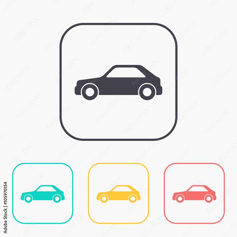 color icon set of car