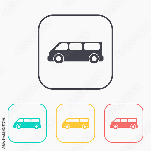 color icon set of car