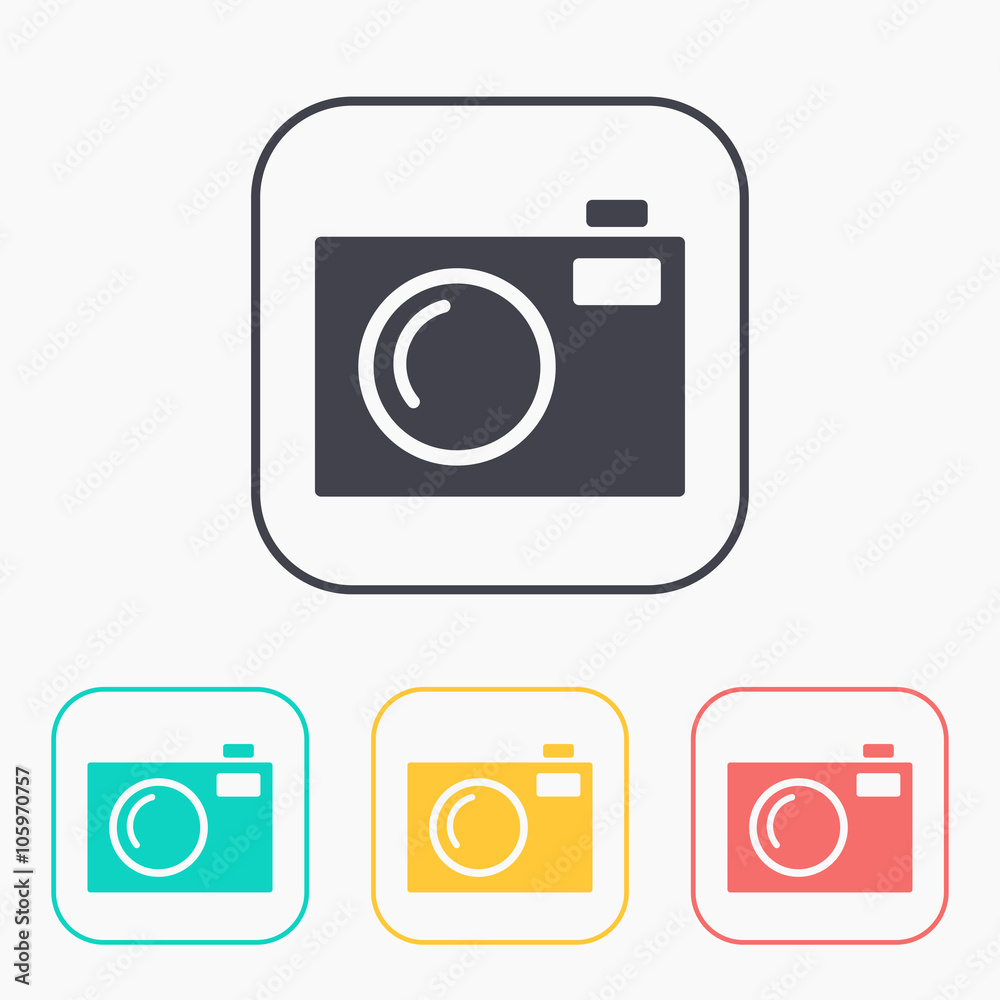 color icon set of camera color icon set of camera
