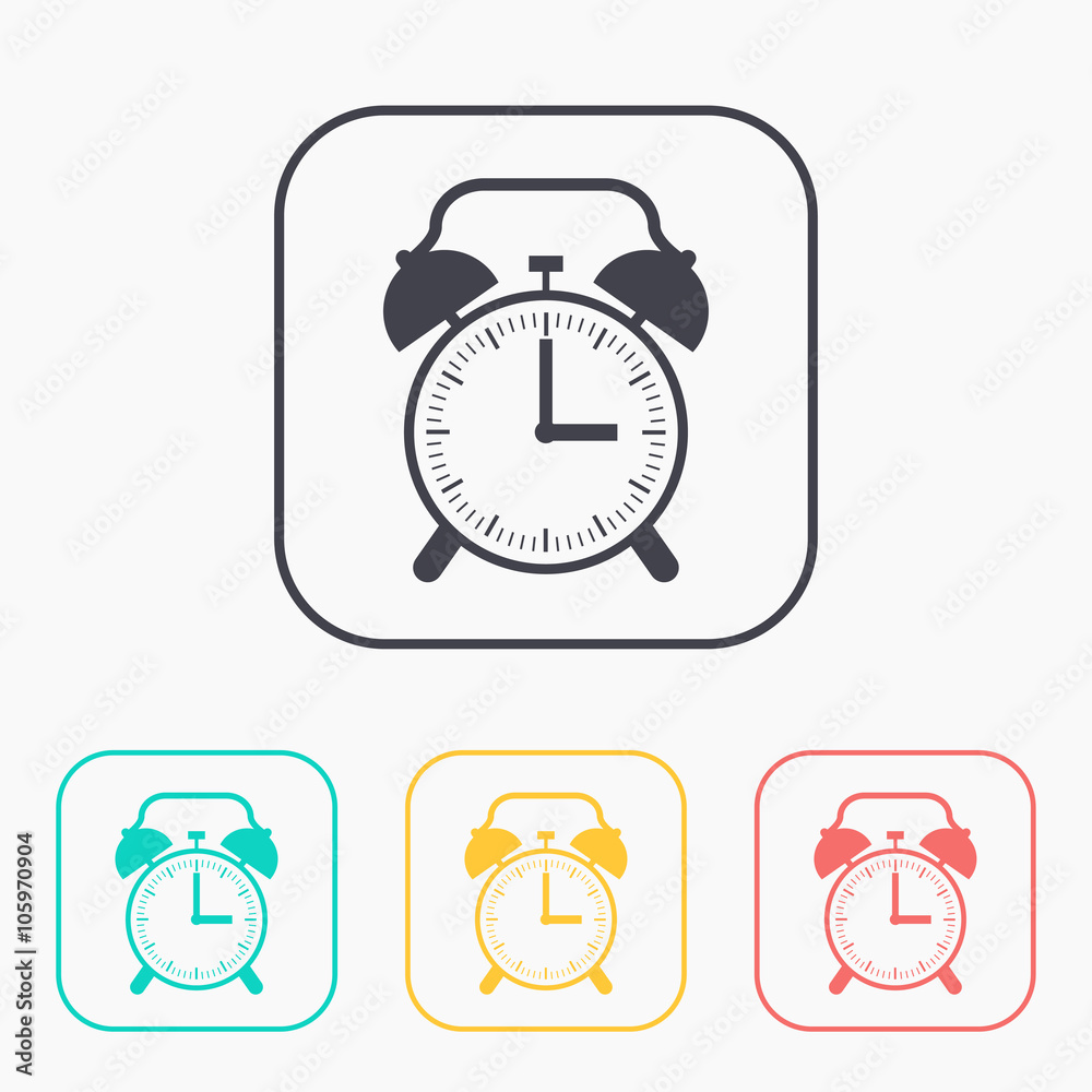 color icon set of alarm clock color icon set of alarm clock
