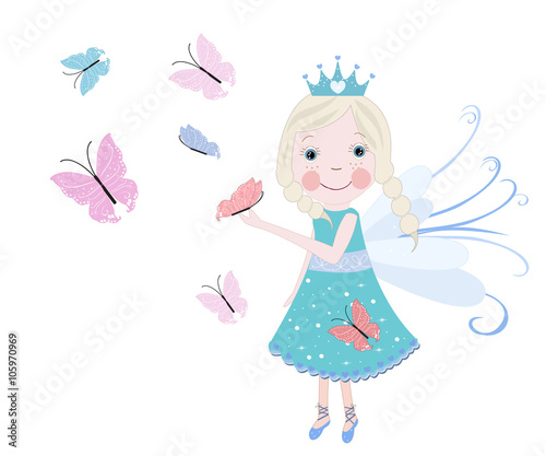 Cute snow fairy tale vector background