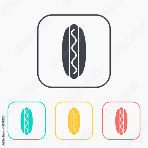Vector hot dog icon. Eps10
