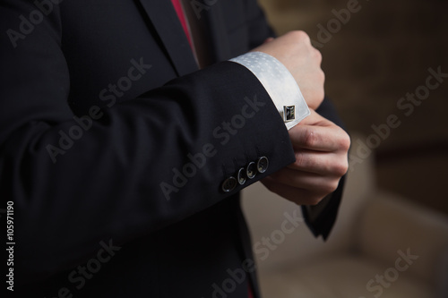Man wearing cufflink