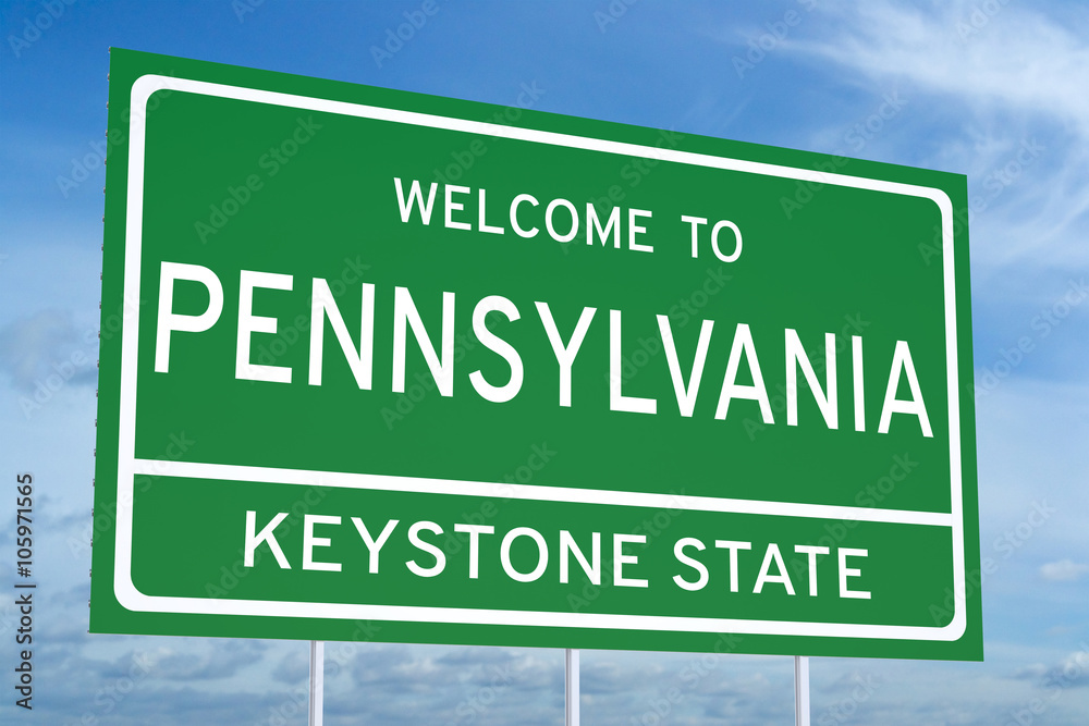 Welcome to Pennsylvania state road sign