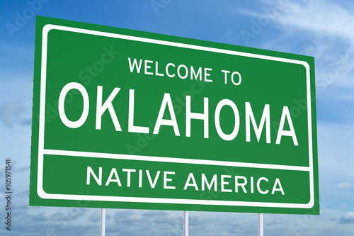 Welcome to Oklahoma state road sign