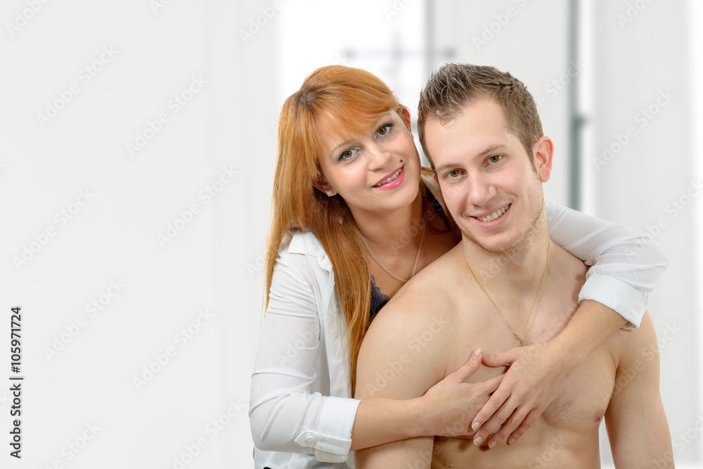 cheerful young couple in love cheerful young couple in love