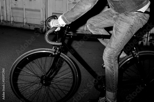 Fashionable urban cyclist photo