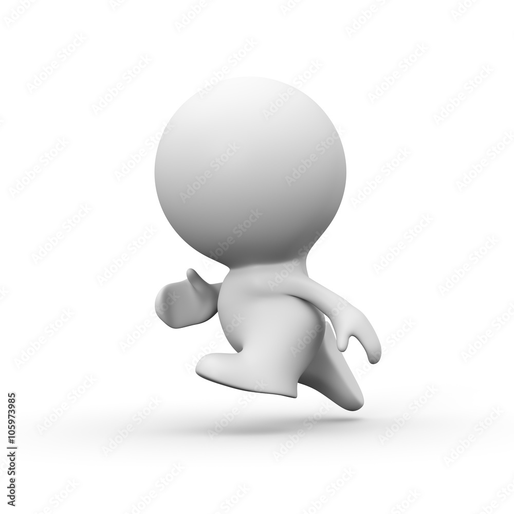 running white 3d human running white 3d human