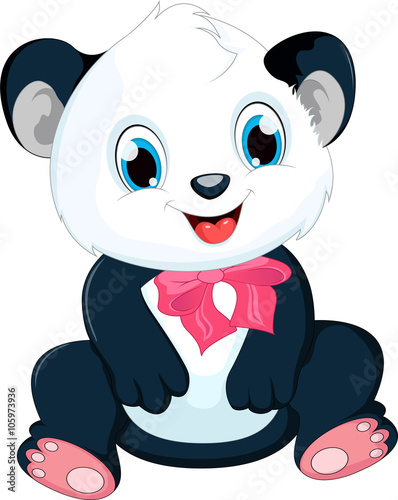 Cute baby panda cartoon Stock Vector | Adobe Stock