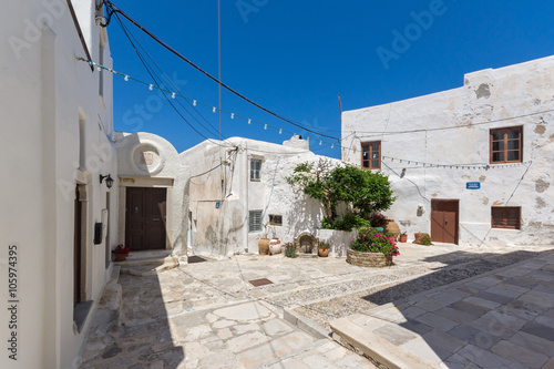 Small Square in the fortress in Chora town, Naxos Island, Cyclades, Greece