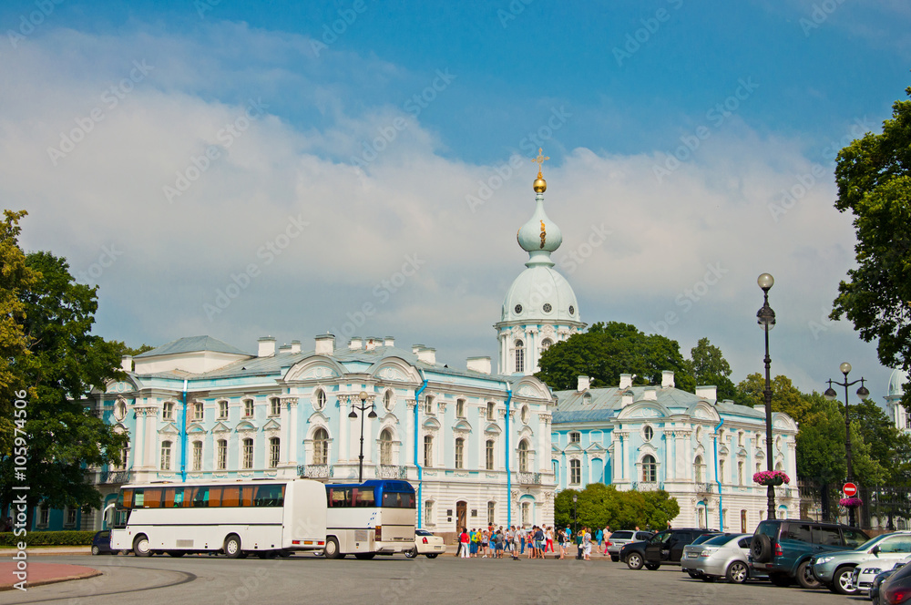 Naklejka premium Smolny Cathedral in Saint Petersburg, Russia