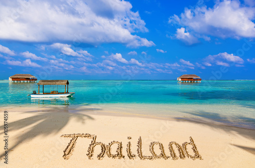 Word Thailand on beach © Nikolai Sorokin