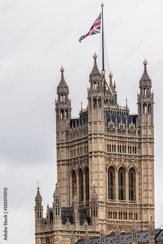 Fototapeta premium Victoria Tower (98 m) - tower of Palace of Westminster. London