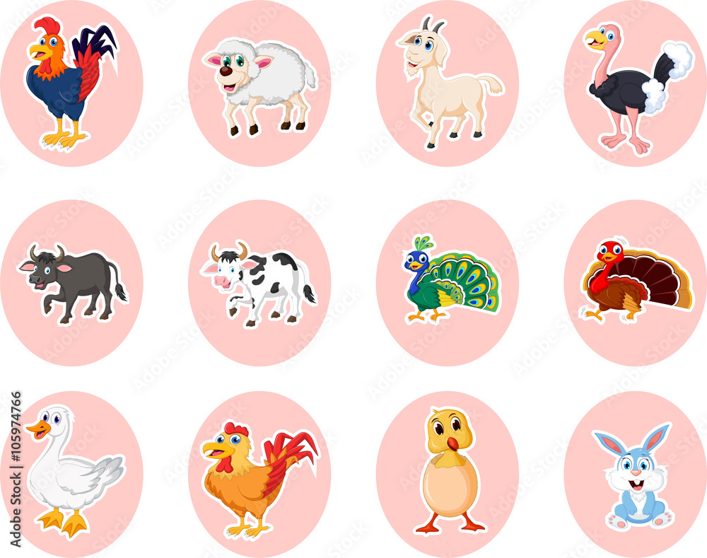 animal farm cartoon set