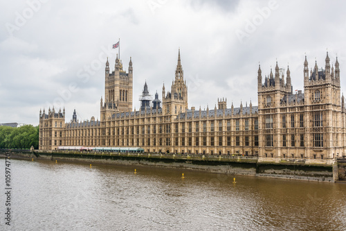 River Thames and Palace of Westminster. London, UK.