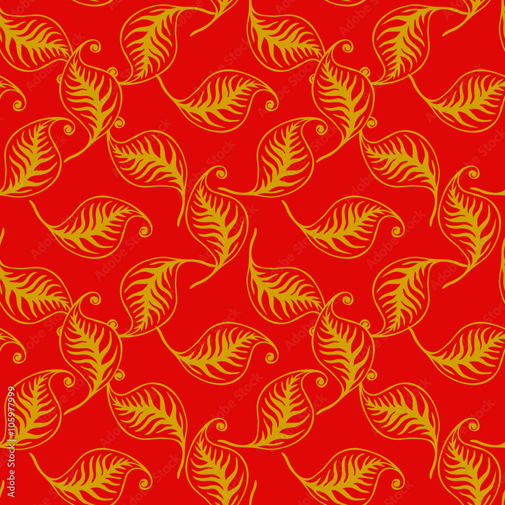 Elegant retro style leaves seamless pattern. Elegant retro style leaves seamless pattern.