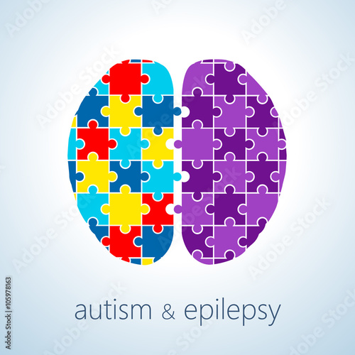 Vector illustration of autism and epilepsy connection concept , autism awareness day